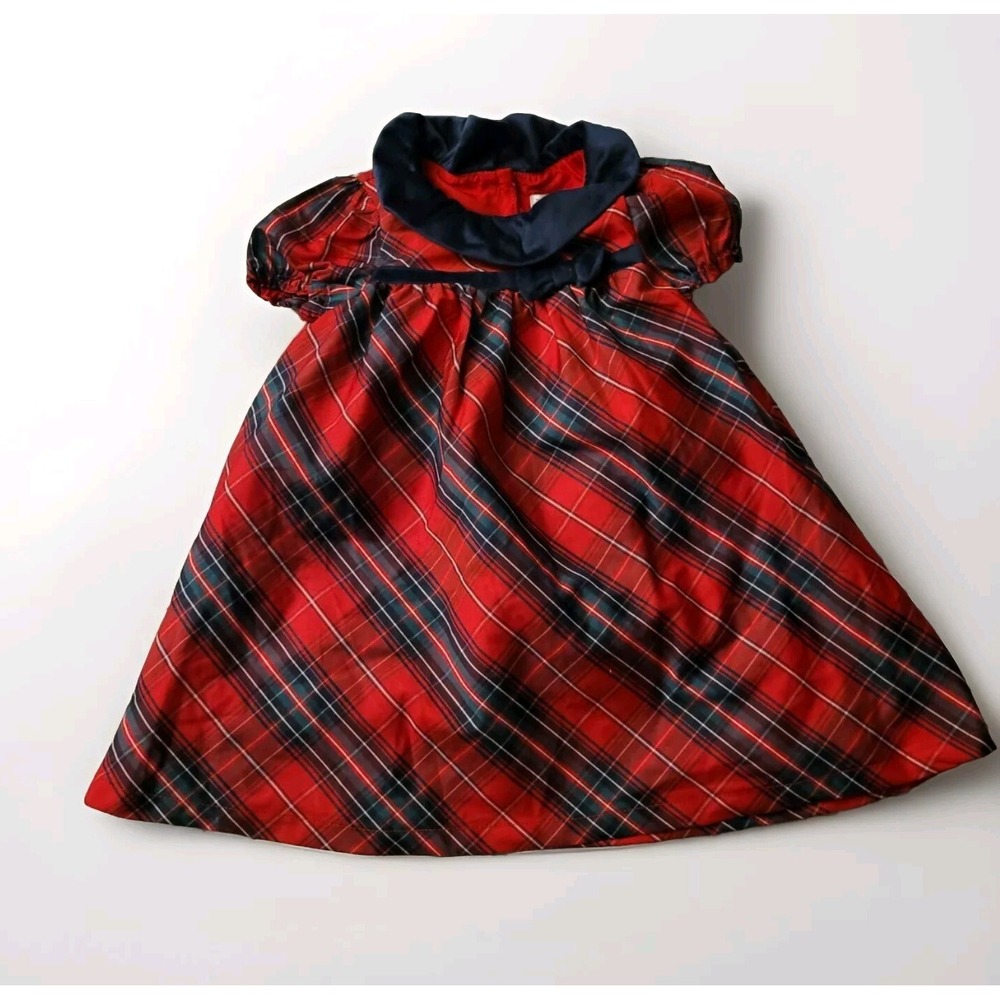 Max Studio Christmas Holiday Dress Girls Size 24 Months Plaid Tulle